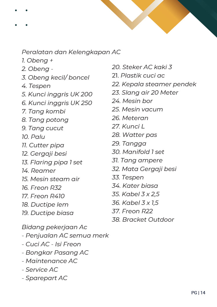 Kemitraan / Peluang Bisnis Jasa Service & Cuci AC Procool
