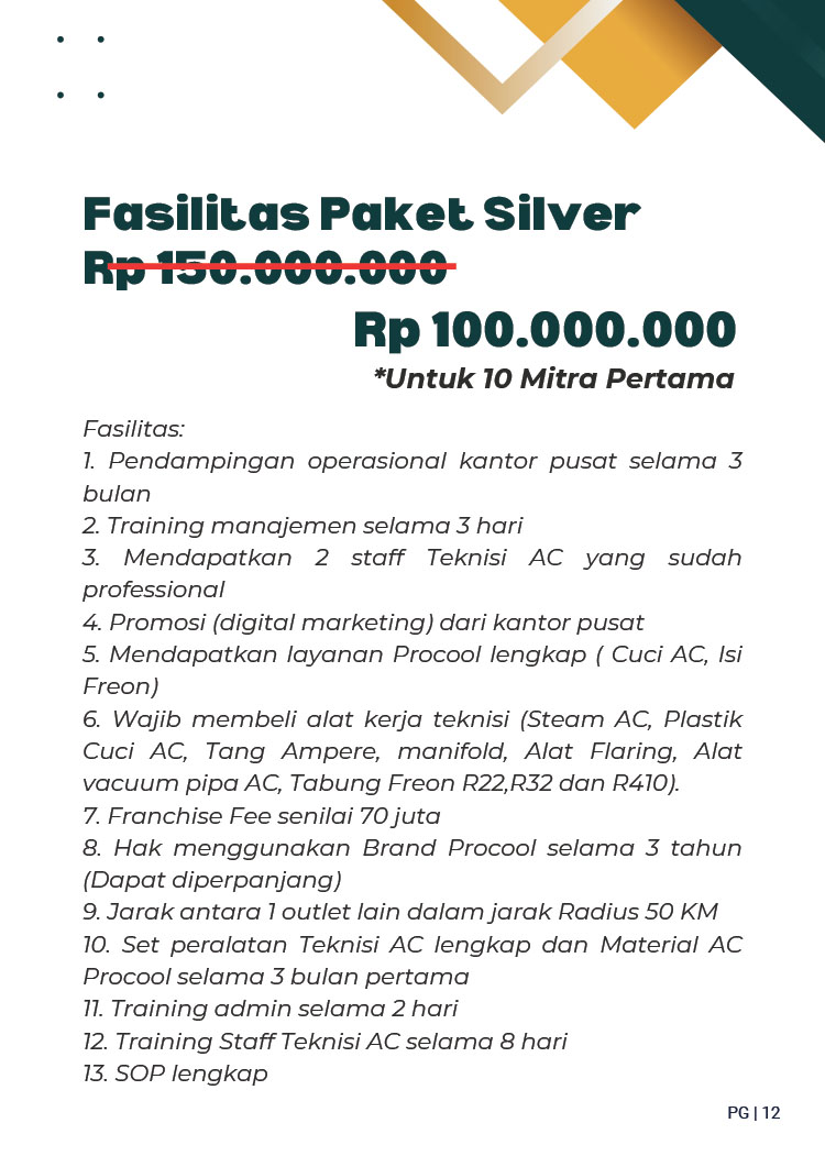 Kemitraan / Peluang Bisnis Jasa Service & Cuci AC Procool