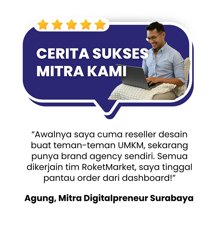 Kemitraan / Peluang Bisnis Agensi Digital Roket Market, Jasa Desain, Website & Konten Sosmed
