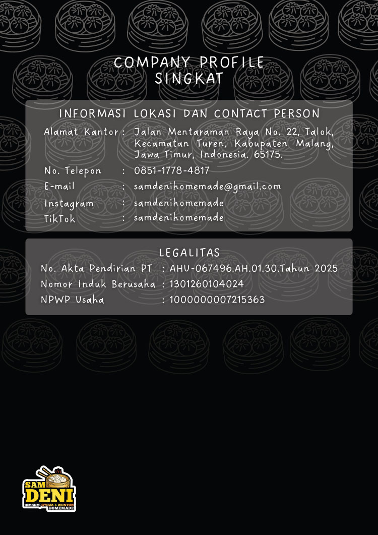 Kemitraan / Peluang Bisnis Dimsum, Gyoza, Wonton Homemade Sam Deni Kemitraan / Peluang Bisnis Dimsum, Gyoza, Wonton Homemade Sam Deni