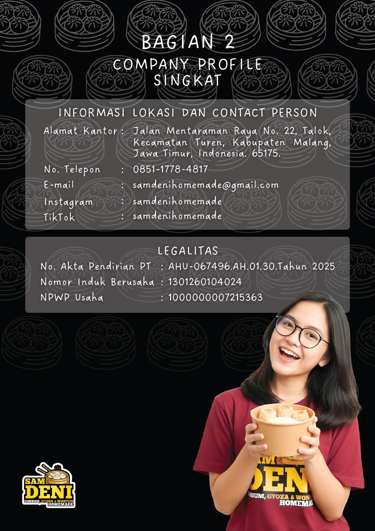 Kemitraan / Peluang Bisnis Dimsum, Gyoza, Wonton Homemade Sam Deni Kemitraan / Peluang Bisnis Dimsum, Gyoza, Wonton Homemade Sam Deni