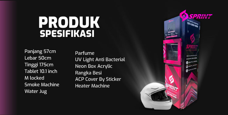 Kemitraan / Peluang Bisnis Vending Mesin Cuci Helm Otomatis Sprint Kemitraan / Peluang Bisnis Vending Mesin Cuci Helm Otomatis Sprint