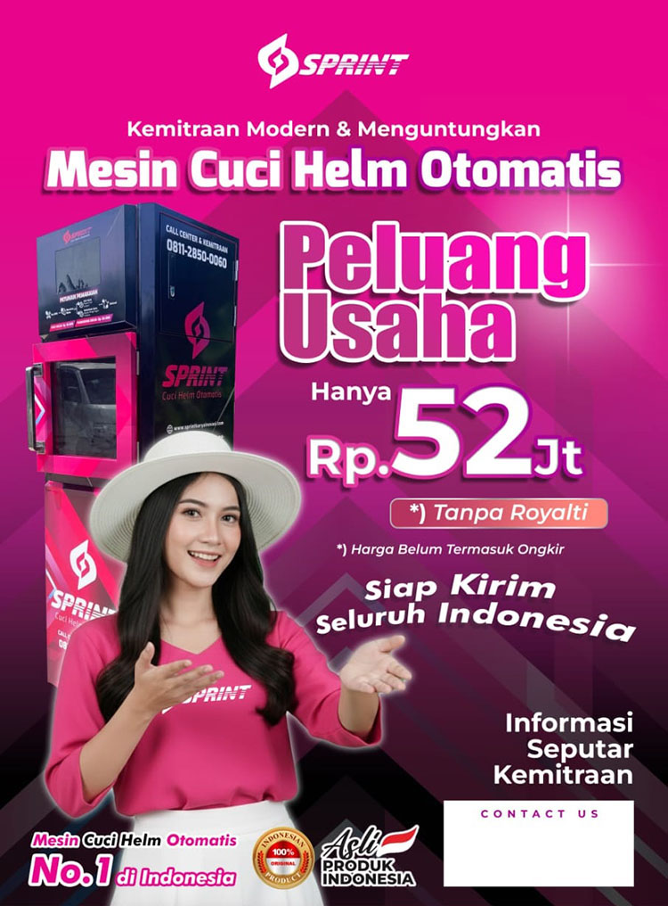 Kemitraan / Peluang Bisnis Vending Mesin Cuci Helm Otomatis Sprint