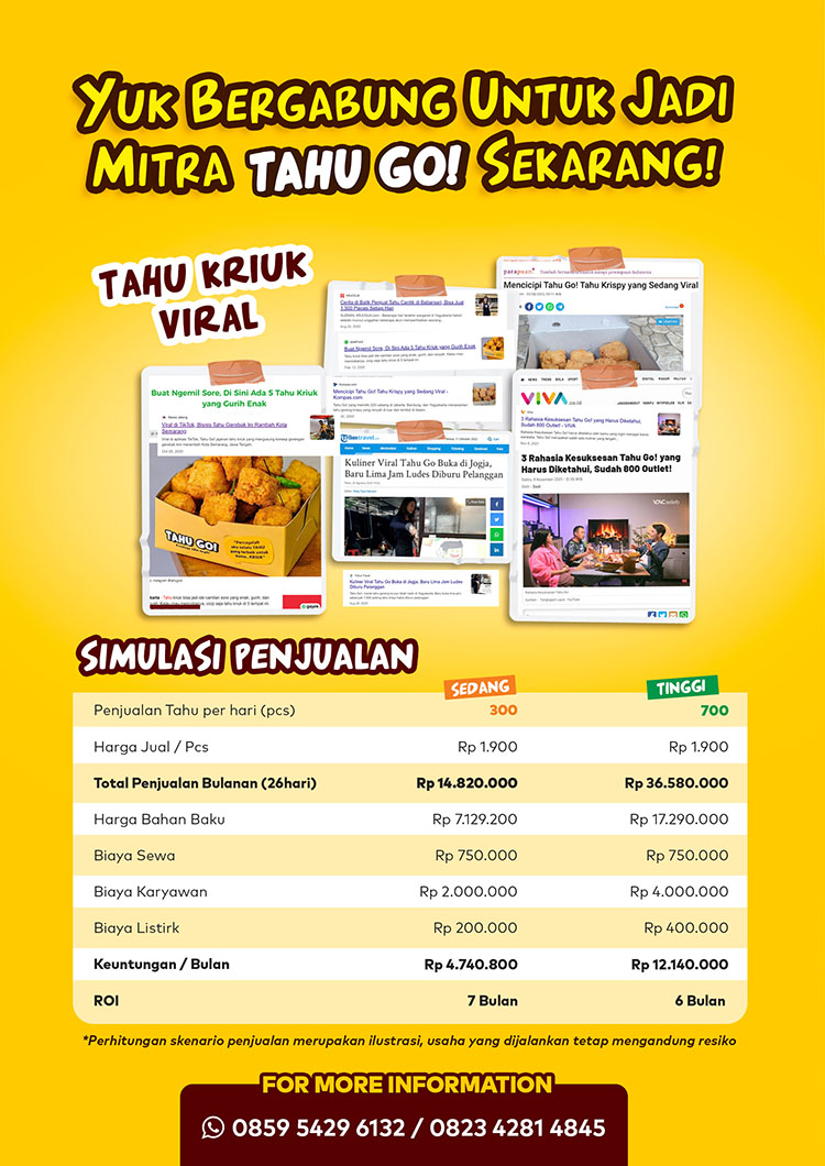 Franchise Tahu Go ~ Peluang Bisnis Tahu Krispi Kriuk