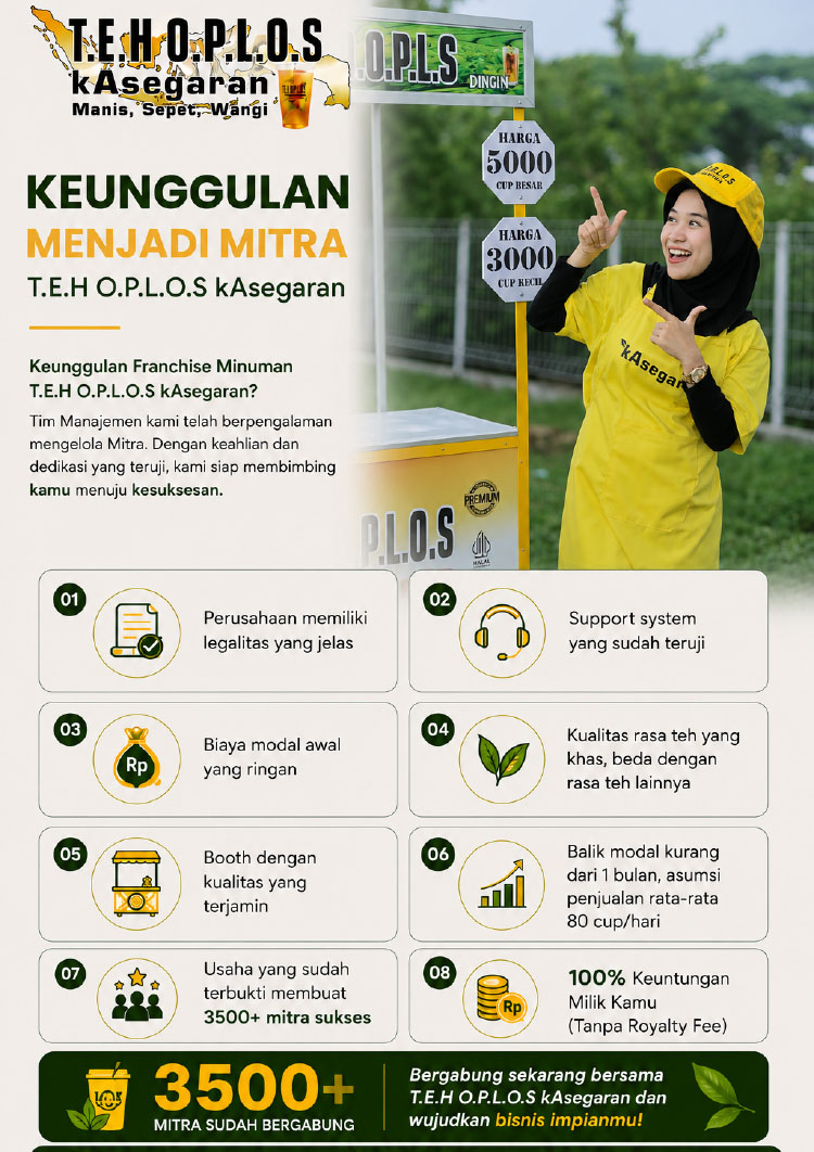 Kemitraan / Peluang Bisnis Modal Kecil Es Teh Oplos Kasegaran Kemitraan / Peluang Bisnis Modal Kecil Es Teh Oplos Kasegaran