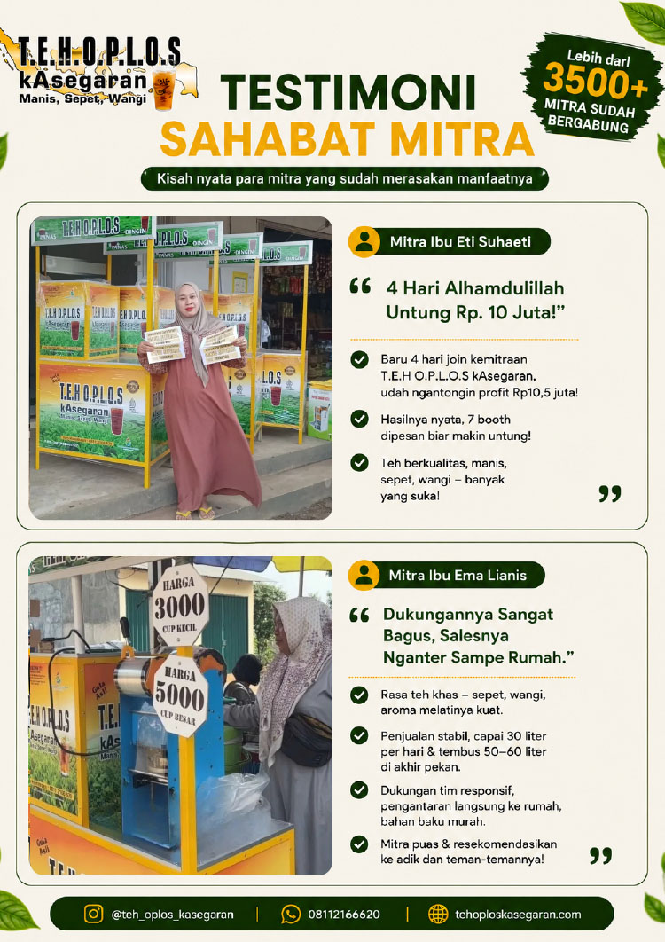 Kemitraan / Peluang Bisnis Modal Kecil Es Teh Oplos Kasegaran Kemitraan / Peluang Bisnis Modal Kecil Es Teh Oplos Kasegaran