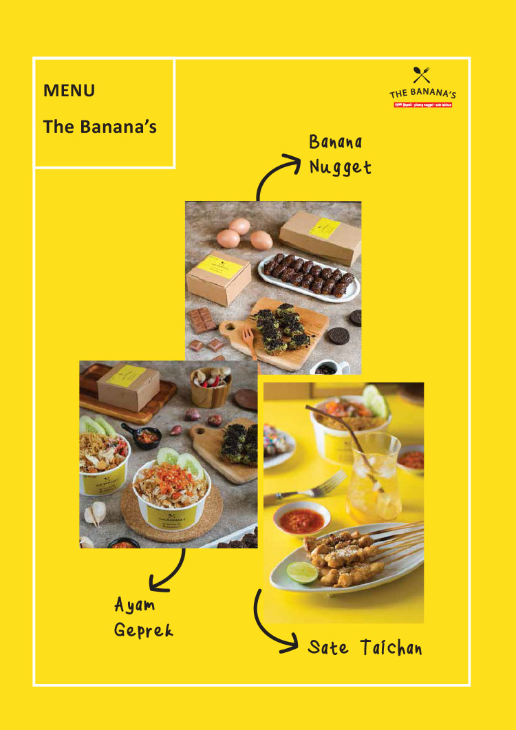Kemitraan / Peluang Bisnis Pisang Nugget, Ayam Geprek, Sate Taichan The Banana's