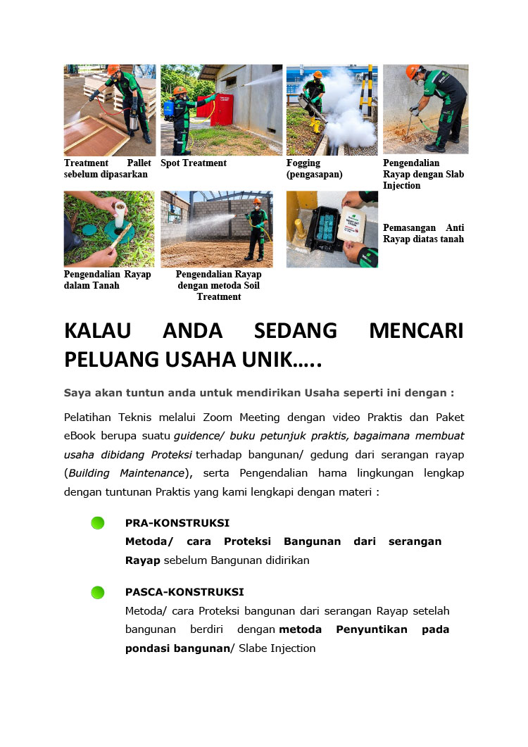 Kemitraan / Peluang Bisnis Jasa Pengendali Hama Pest Control VectoGreen Kemitraan / Peluang Bisnis Jasa Pengendali Hama Pest Control VectoGreen