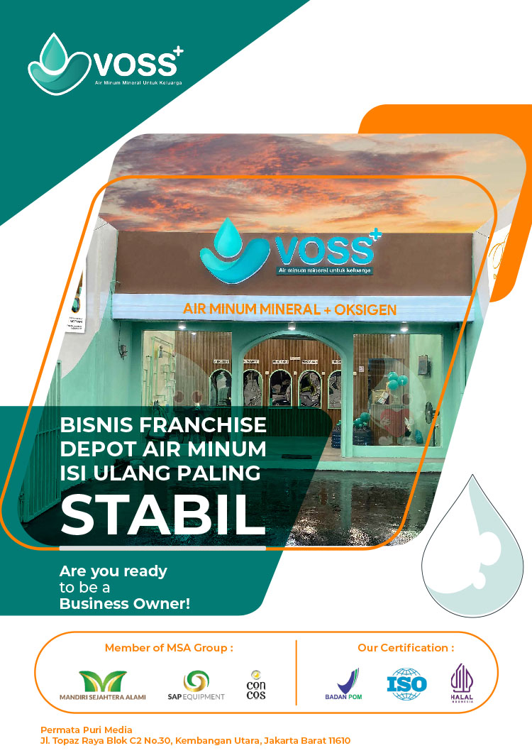 Kemitraan Peluang Bisnis Depot Air Mineral Oksigen Isi Ulang Voss