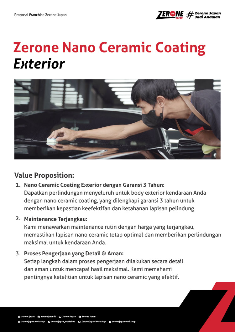 Kemitraan / Peluang Bisnis Perawatan Mobil Zerone Autocare & Garasi Kafe