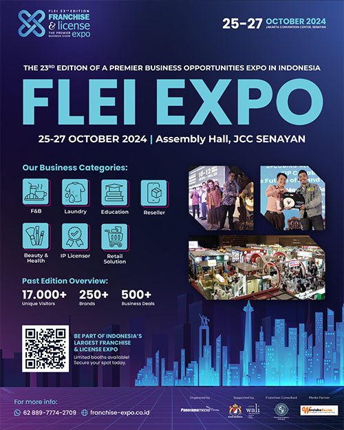 Pameran Franchise & License Expo Indonesia (FLEI) Edisi Ke-23 Jakarta ~ Oktober 2024