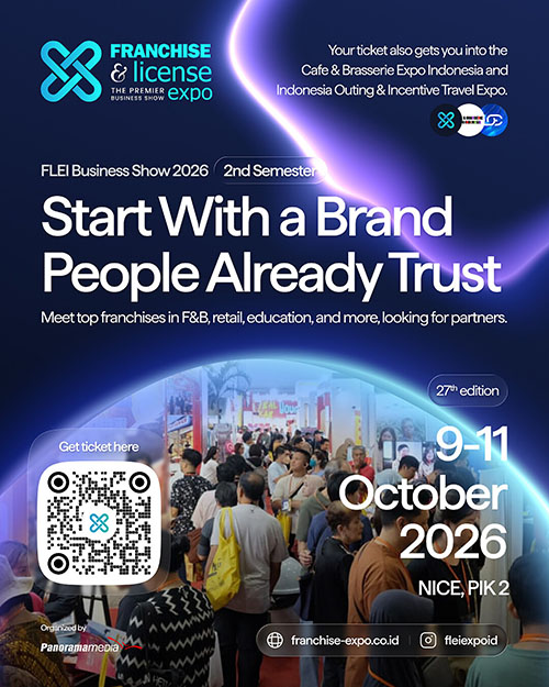Pameran Franchise & License Expo Indonesia (FLEI) 27th Oktober 2026 @ NICE PIK2